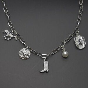 Silver Western Charm Necklace
